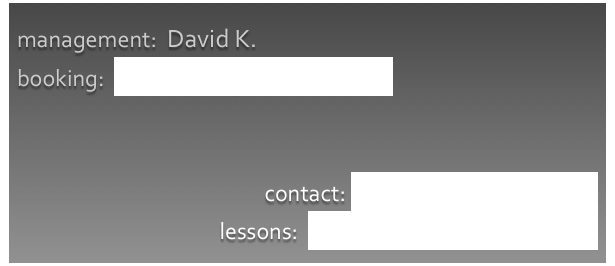management:  David K.&#10;booking:  koz@leonjmusic.com&#10;&#10;&#10;contact: info@leonjmusic.com&#10;lessons:  ableton@leonjmusic.com